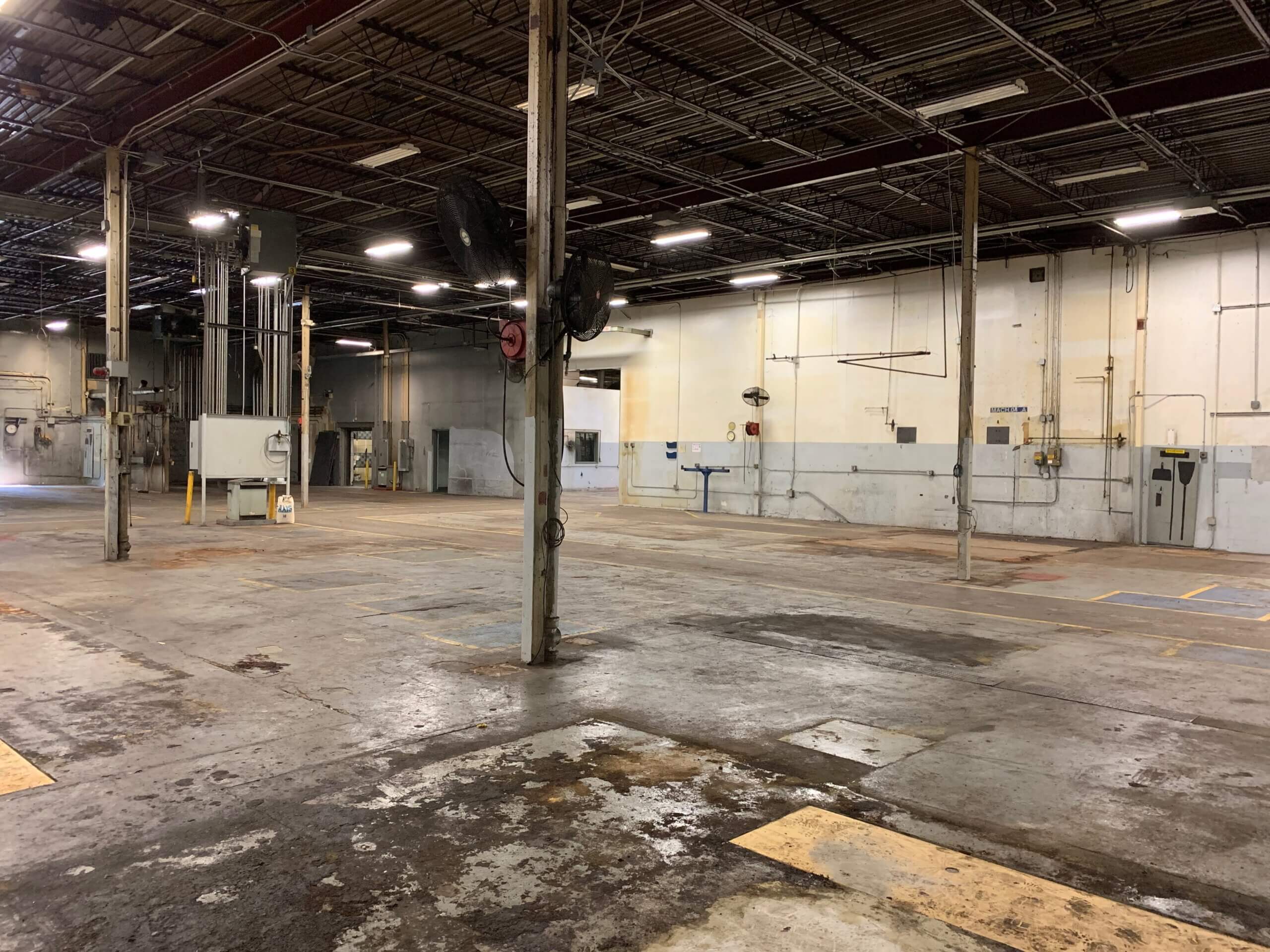 Interior of the rental warehouse space at 6 Northway Lane, Latham, NY before the renovation.
